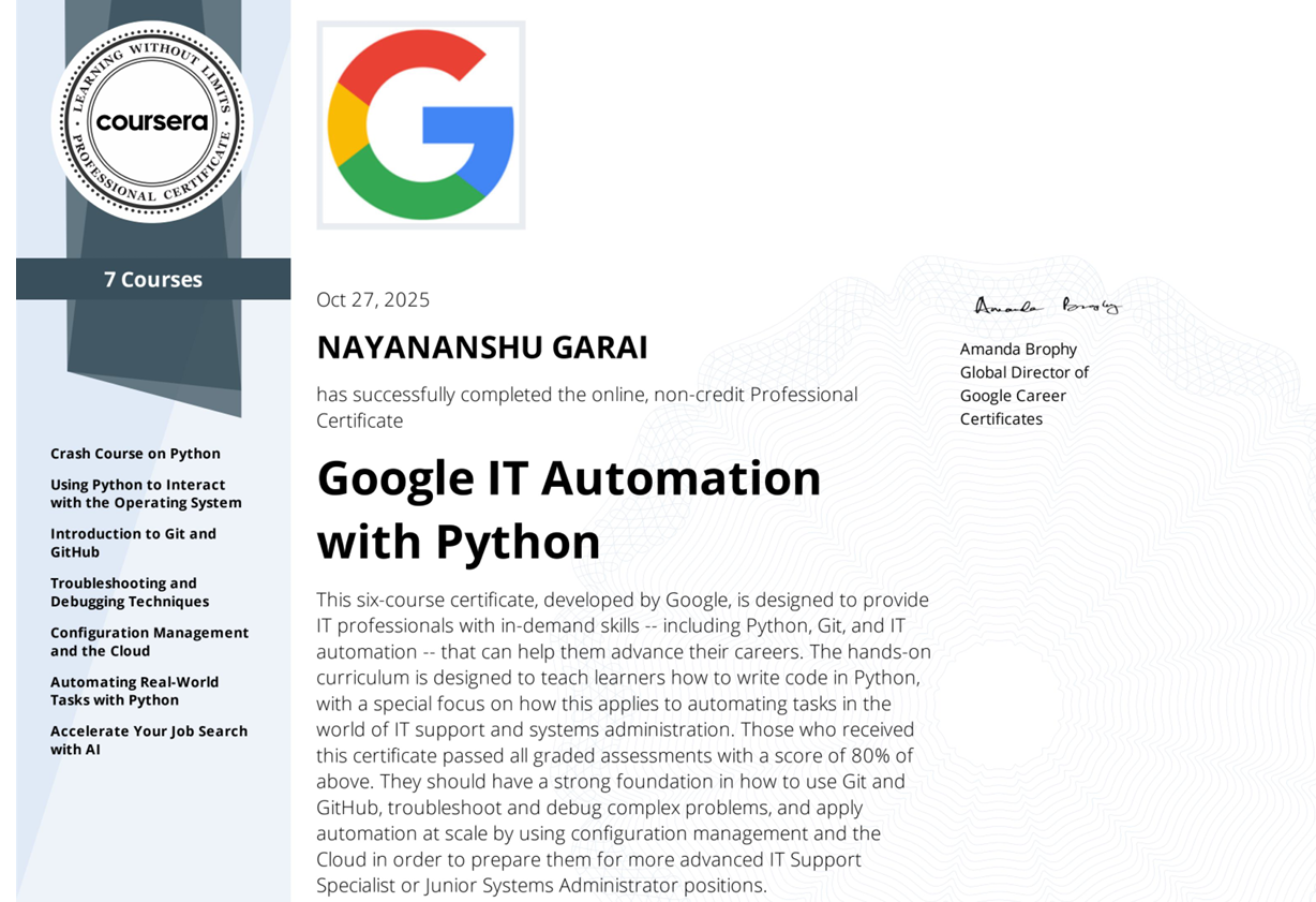 Google IT Automation